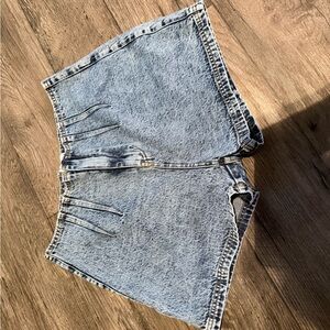 Light Wash High-Rise Denim Shorts